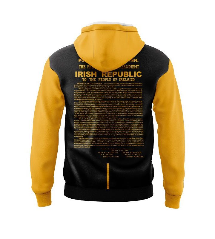 Alternative view of Easter Rising of 1916 Irish harp emblem Hoodie