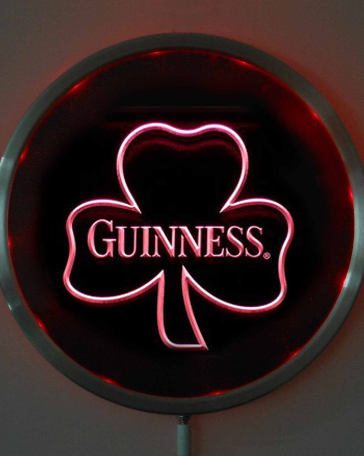 Guinness Shamrock LED Neon Round Sign