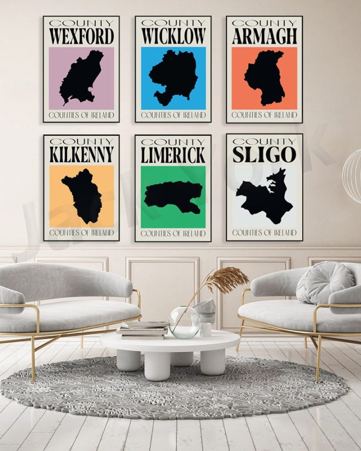 Counties of Ireland Wall Art Set Counties of Ireland Wall Art Set