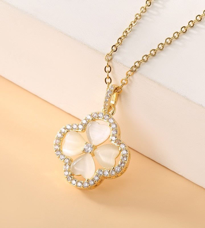 Alternative view of Four Leaf Clover Necklace & Ear Ring Set