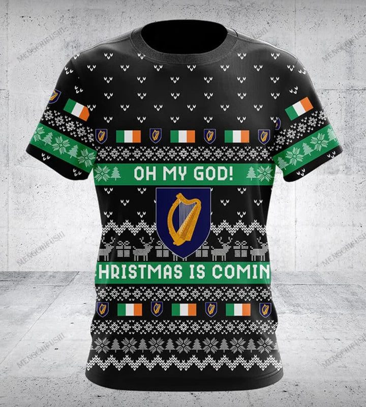 Irish Harp Christmas T-Shirt