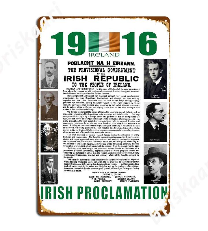 Proclamation Metal 1916 Plaque Poster