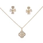 Four Leaf Clover Necklace & Ear Ring Set