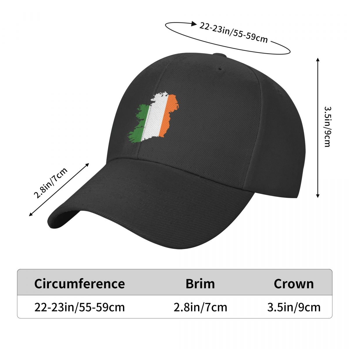 Ireland Flag Map Baseball Cap Ireland Flag Map Baseball Cap - Image 14