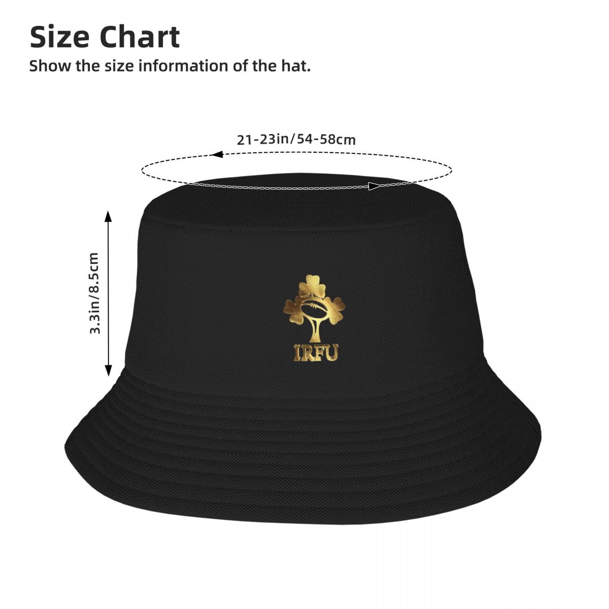IRFU Ireland Rugby Gold Bucket Hat IRFU Ireland Rugby Gold Bucket Hat - Image 3
