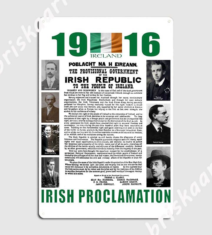 Alternative view of Proclamation Metal 1916 Plaque Poster