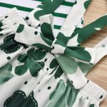 Long Sleeve Kids Clover Print Skirt