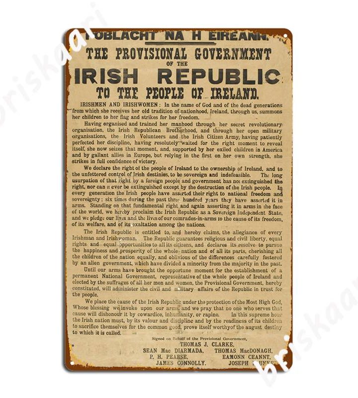 Proclamation Metal 1916 Plaque Poster