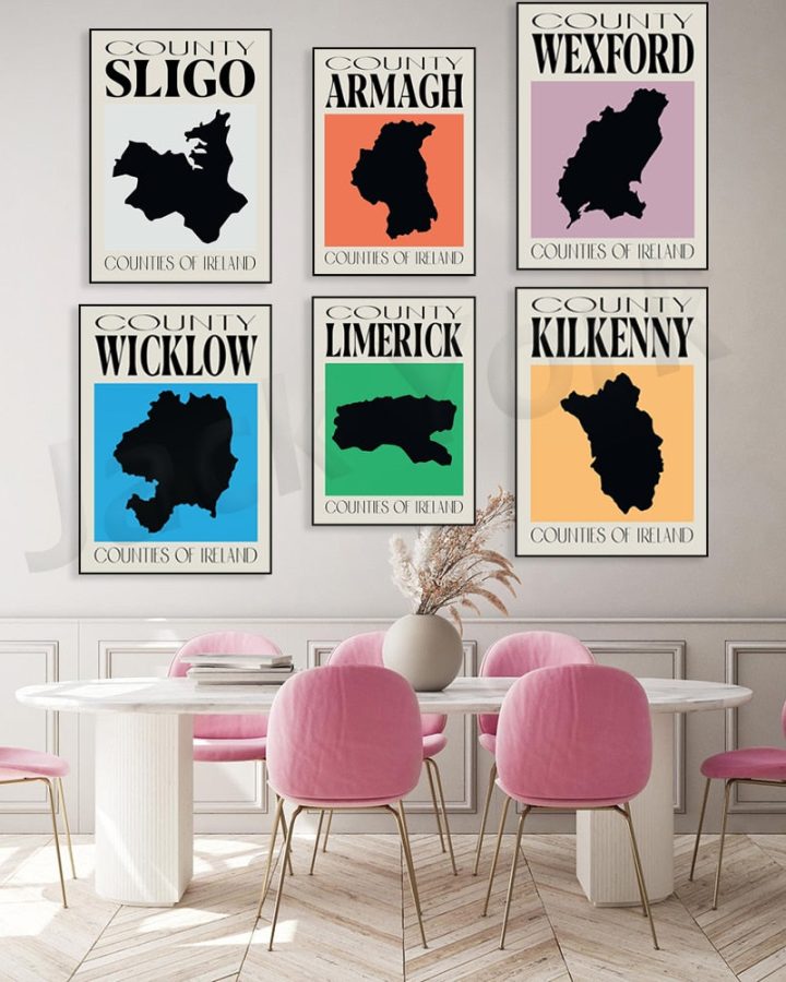 Counties of Ireland Wall Art Set Counties of Ireland Wall Art Set