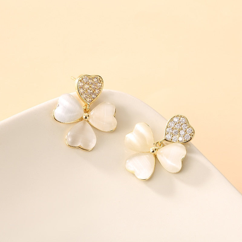 Four Leaf Clover Necklace & Ear Ring Set Four Leaf Clover Necklace & Ear Ring Set - Image 3