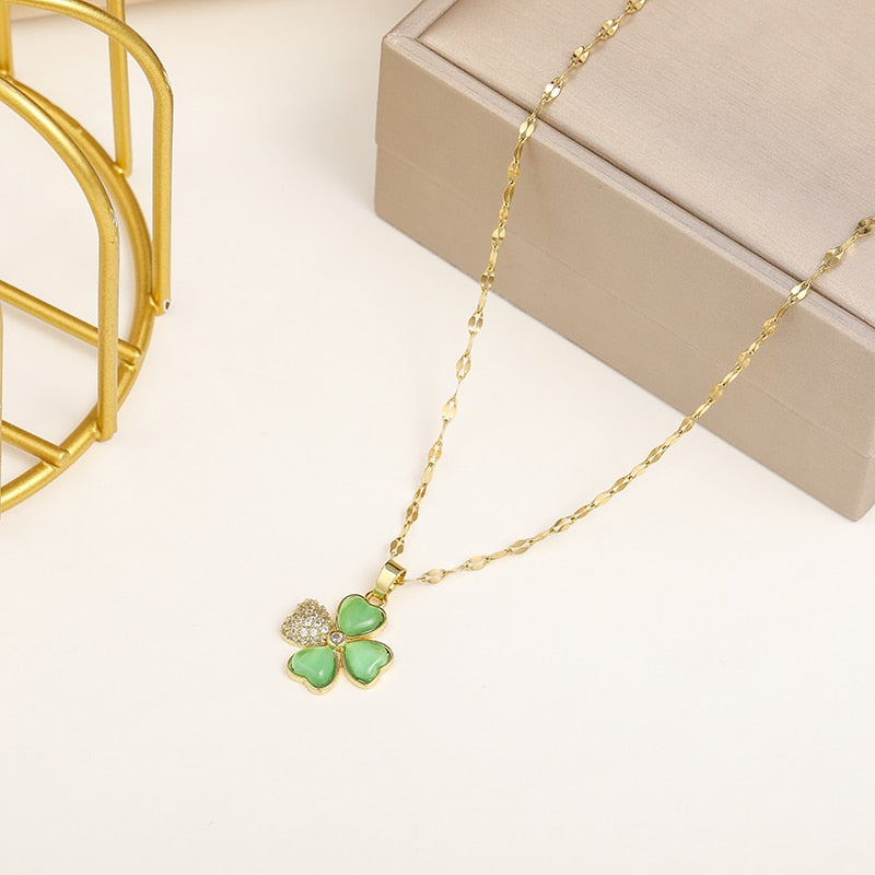 Four Leaf Clover Necklace Four Leaf Clover Necklace - Image 4