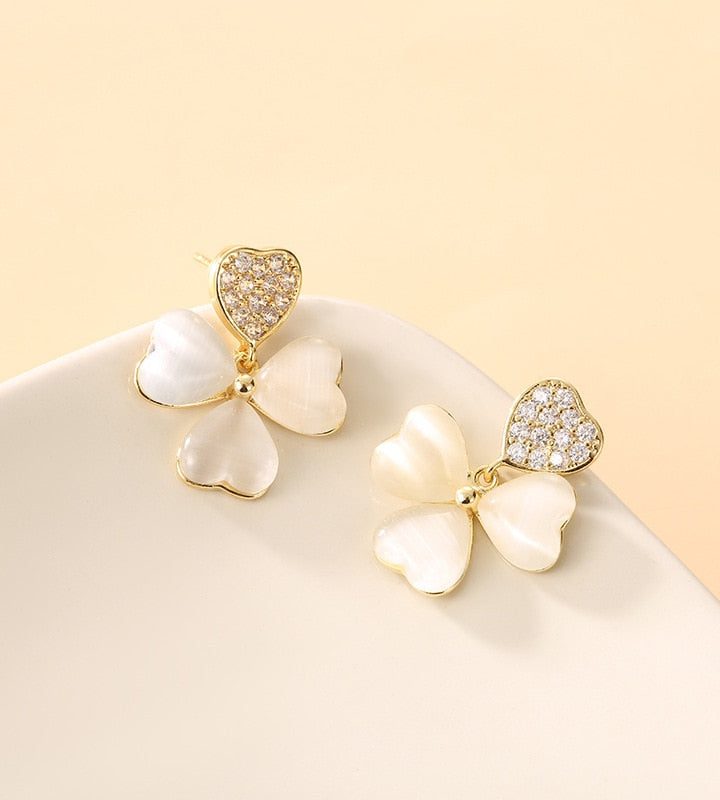 Four Leaf Clover Necklace & Ear Ring Set Four Leaf Clover Necklace & Ear Ring Set