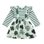 Long Sleeve Kids Clover Print Skirt