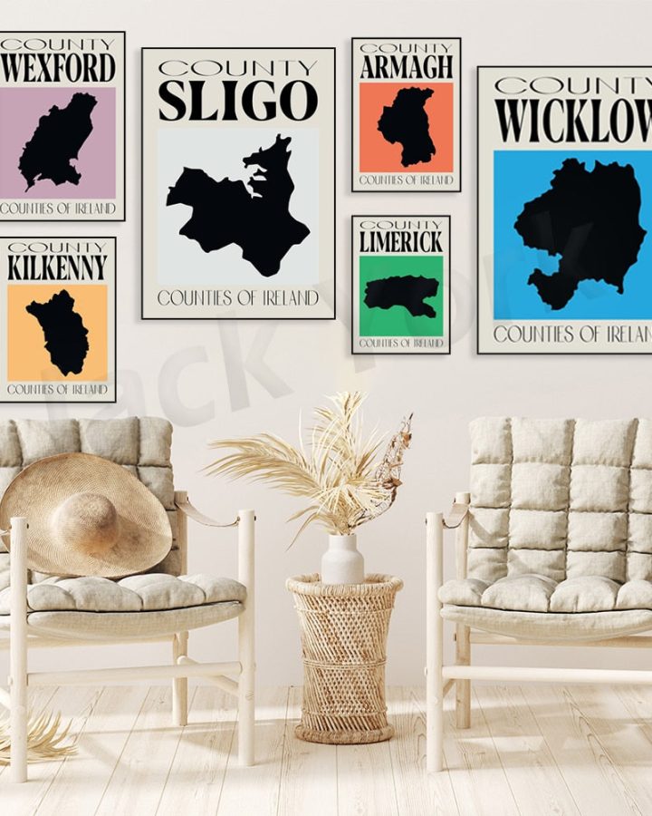 Counties of Ireland Wall Art Set