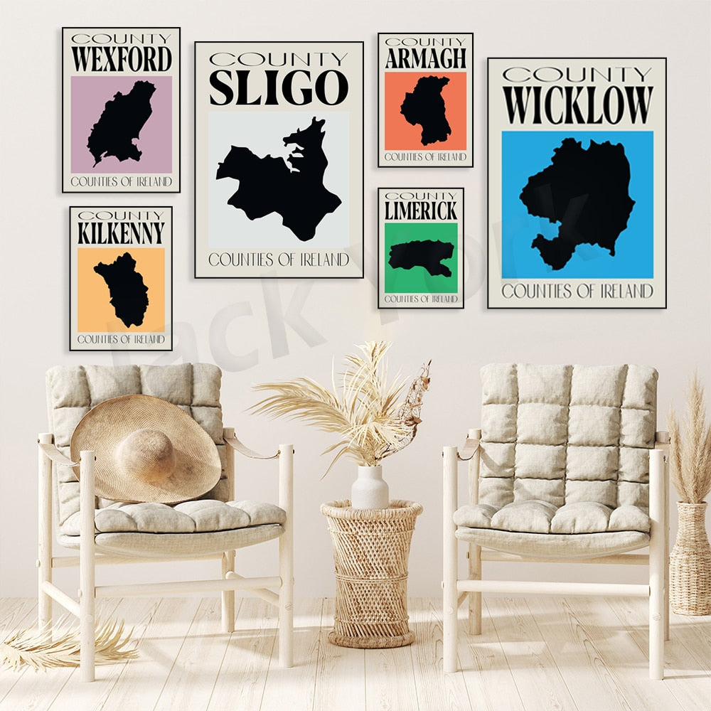Counties of Ireland Wall Art Set Counties of Ireland Wall Art Set