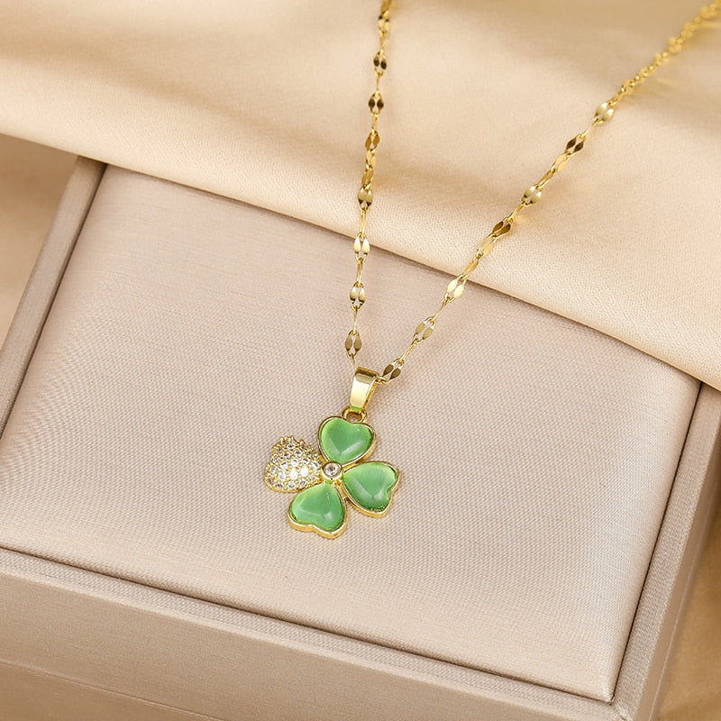 Four Leaf Clover Necklace Four Leaf Clover Necklace - Image 2