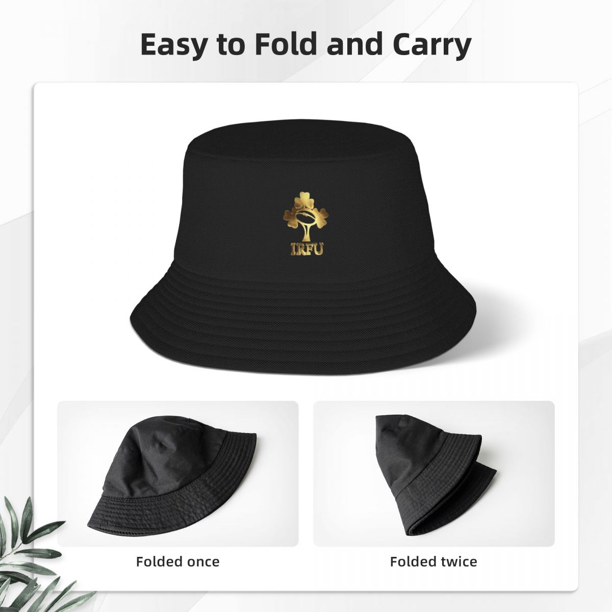 IRFU Ireland Rugby Gold Bucket Hat IRFU Ireland Rugby Gold Bucket Hat - Image 5