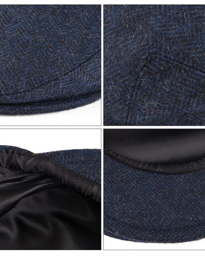 Wool Tweed Herringbone Cap Wool Tweed Herringbone Cap