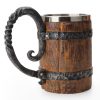 Stainless Steel Wooden Barrel Beer Mug
