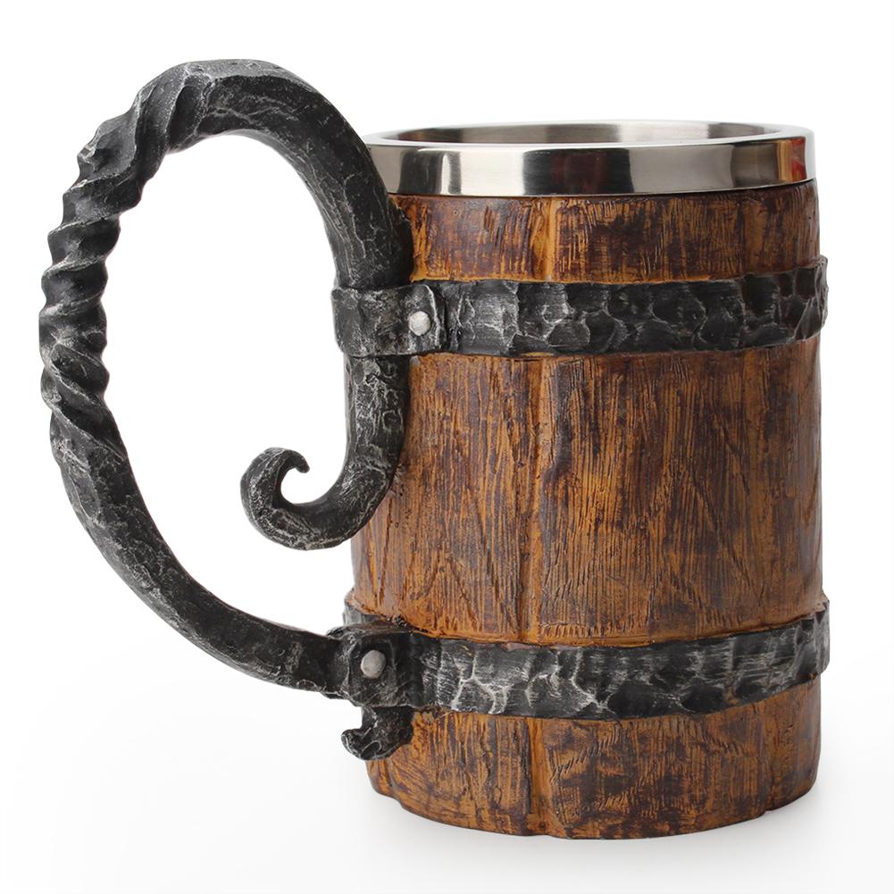 Stainless Steel Wooden Barrel Beer Mug Stainless Steel Wooden Barrel Beer Mug