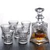 Crafted Glass Whiskey Decanter Set with 20/21 Old Fashioned Glasses
