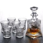 Crafted Glass Whiskey Decanter Set with 20/21 Old Fashioned Glasses