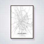 Kilkenny Ireland Map Print
