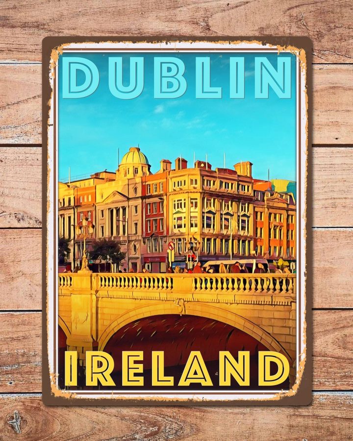 Alternative view of Dublin Ireland Metal Tin Sign