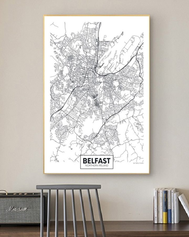 Antrim Belfast City Map Print