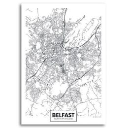 Alternative view of Antrim Belfast City Map Print