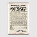 1916 Proclamation Of The Irish Republic Metal Sign