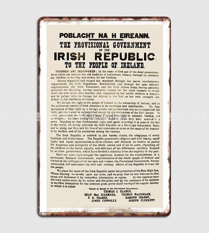 1916 Proclamation Of The Irish Republic Metal Sign