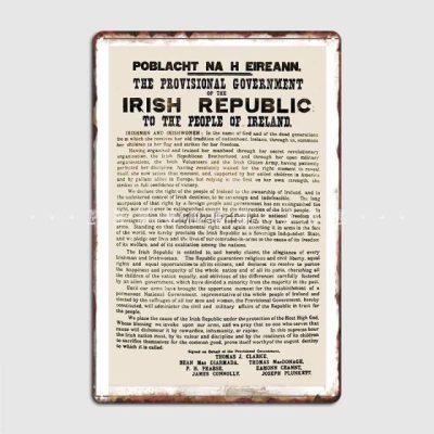 1916 Proclamation Of The Irish Republic Metal Sign