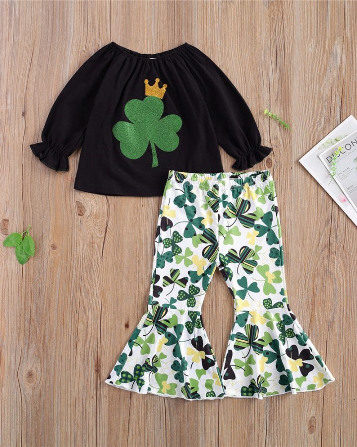 Girls Shamrocks Pants Set