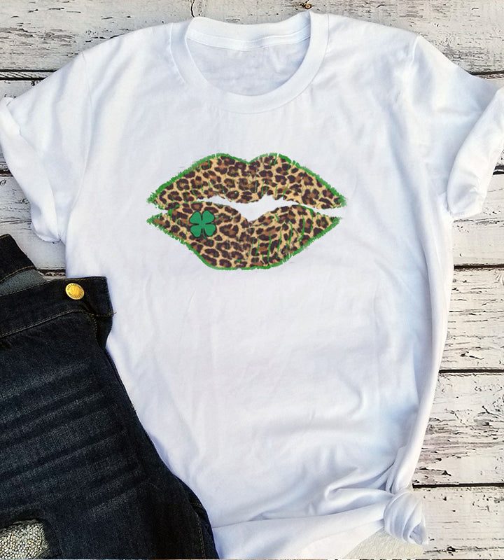 Four Leaf Clover Leopard T-Shirt