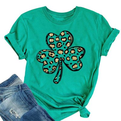 Trendy Irish Tee Shamrock Graphic T-shirt 