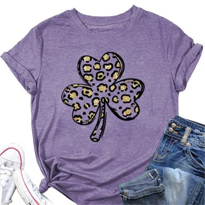 Trendy Irish Tee Shamrock Graphic T-shirt 