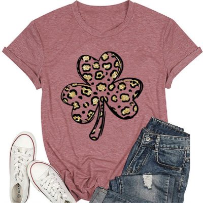 Trendy Irish Tee Shamrock Graphic T-shirt 