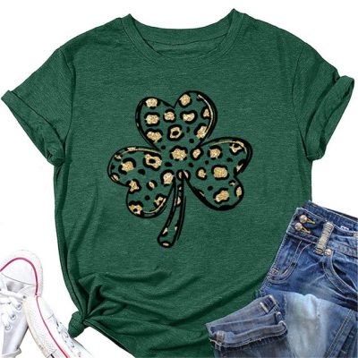 Trendy Irish Tee Shamrock Graphic T-shirt 