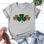 Trendy Irish Shamrock Tee Plaid T-shirt