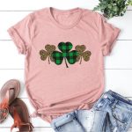 Trendy Irish Shamrock Tee Plaid T-shirt