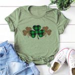 Trendy Irish Shamrock Tee Plaid T-shirt