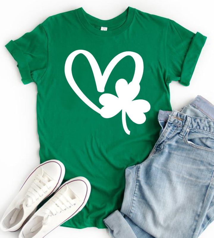 Heart Shamrock Shirt Lucky Shirt