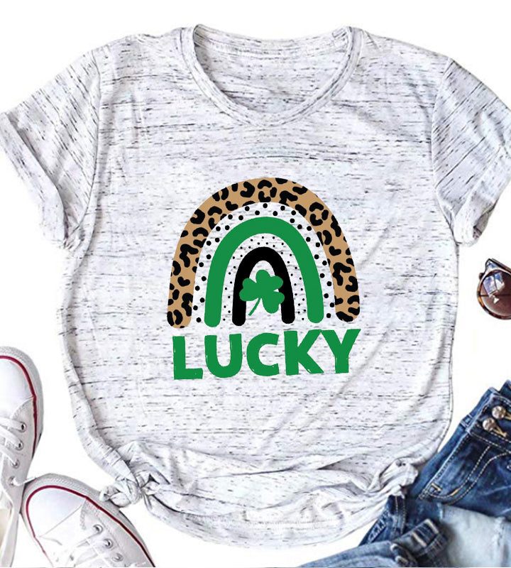 Lucky Leopard 2023 Rainbow Shamrock T-Shirt