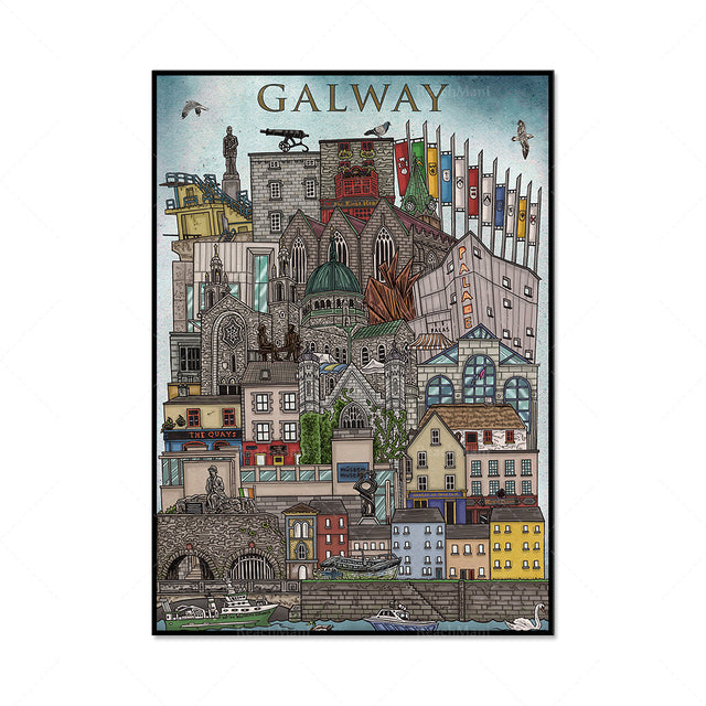 Dublin, Belfast, Cork and Galway Poster Dublin, Belfast, Cork and Galway Poster - Image 2