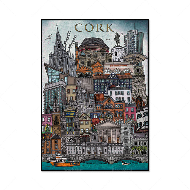 Dublin, Belfast, Cork and Galway Poster Dublin, Belfast, Cork and Galway Poster - Image 3