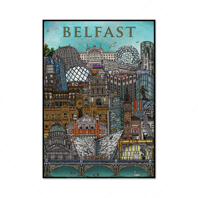 Dublin, Belfast, Cork and Galway Poster Dublin, Belfast, Cork and Galway Poster - Image 4