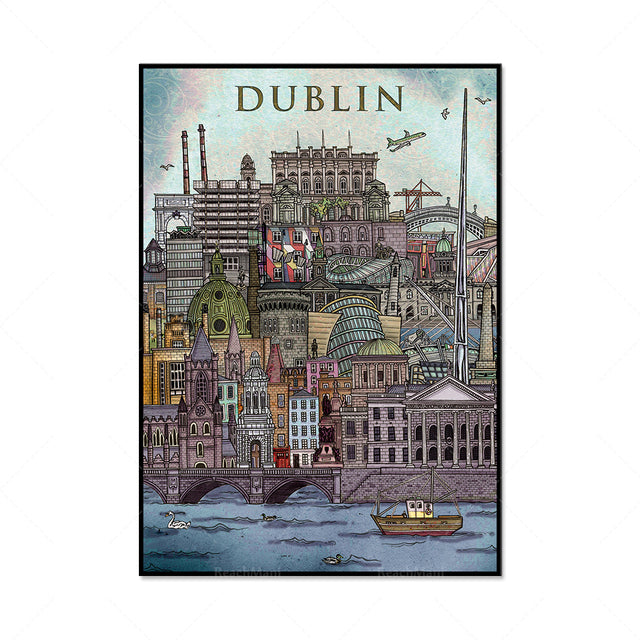 Dublin, Belfast, Cork and Galway Poster Dublin, Belfast, Cork and Galway Poster - Image 5