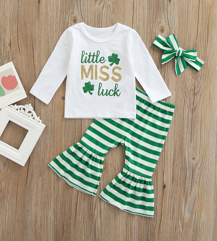 Little Miss Luck Shamrock Pants Set
