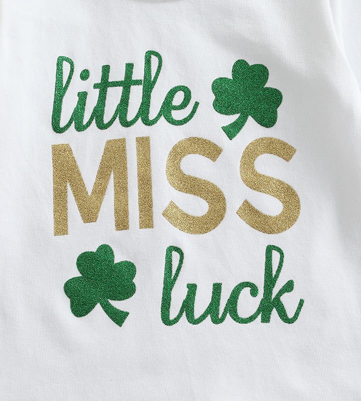 Alternative view of Little Miss Luck Shamrock Pants Set